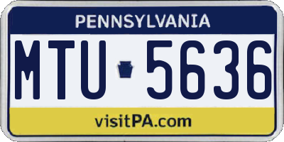 PA license plate MTU5636