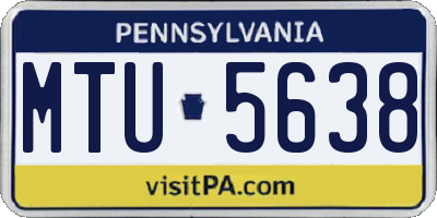 PA license plate MTU5638