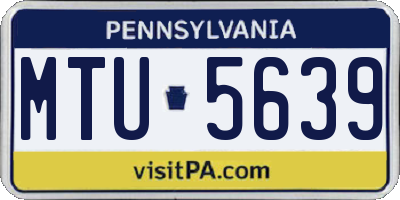 PA license plate MTU5639