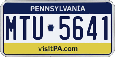 PA license plate MTU5641
