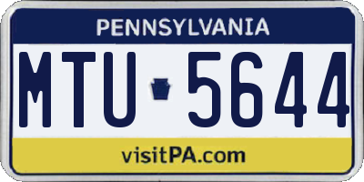 PA license plate MTU5644
