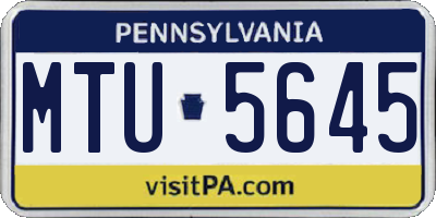 PA license plate MTU5645