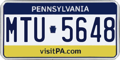 PA license plate MTU5648