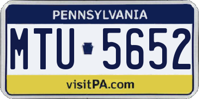 PA license plate MTU5652