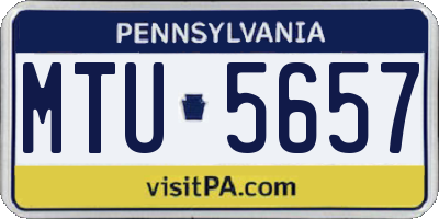 PA license plate MTU5657