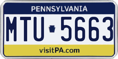 PA license plate MTU5663
