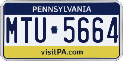 PA license plate MTU5664