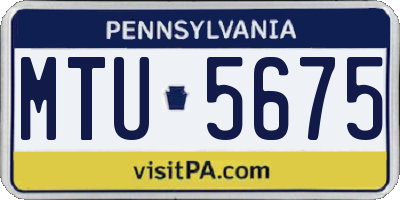 PA license plate MTU5675