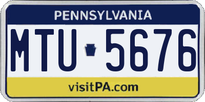 PA license plate MTU5676