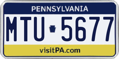 PA license plate MTU5677