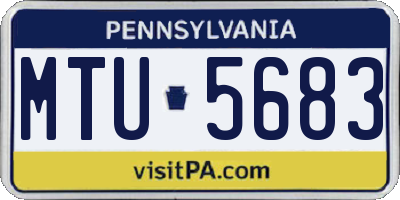 PA license plate MTU5683