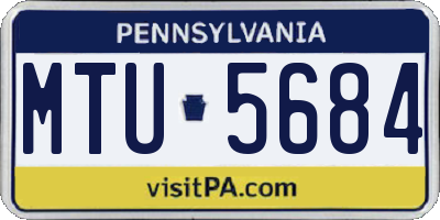 PA license plate MTU5684