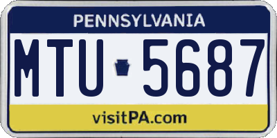 PA license plate MTU5687