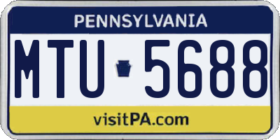 PA license plate MTU5688