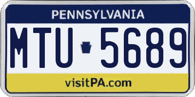 PA license plate MTU5689