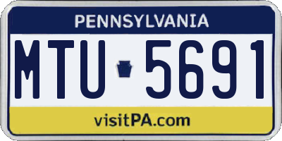 PA license plate MTU5691