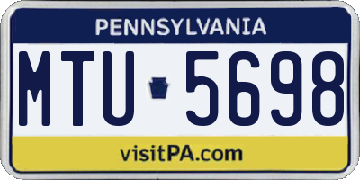 PA license plate MTU5698