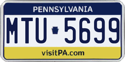PA license plate MTU5699