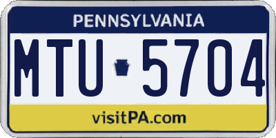 PA license plate MTU5704