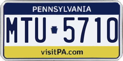 PA license plate MTU5710