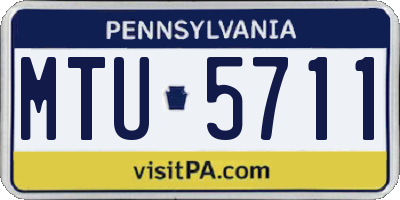 PA license plate MTU5711