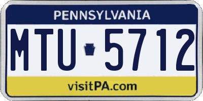 PA license plate MTU5712
