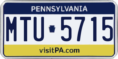 PA license plate MTU5715