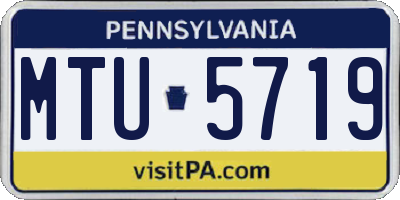 PA license plate MTU5719