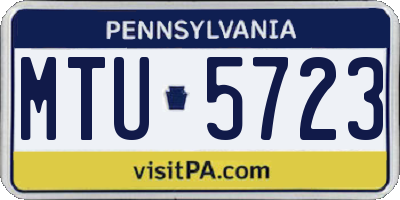 PA license plate MTU5723