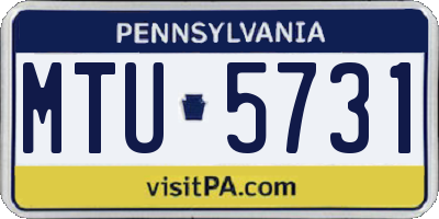 PA license plate MTU5731