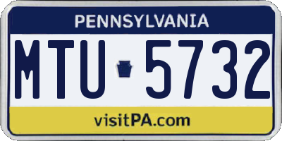PA license plate MTU5732