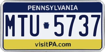 PA license plate MTU5737