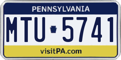PA license plate MTU5741
