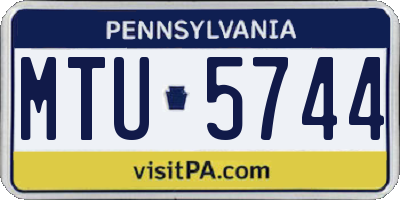 PA license plate MTU5744