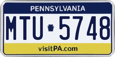 PA license plate MTU5748