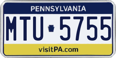 PA license plate MTU5755