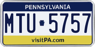 PA license plate MTU5757