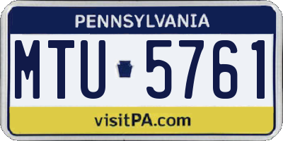 PA license plate MTU5761