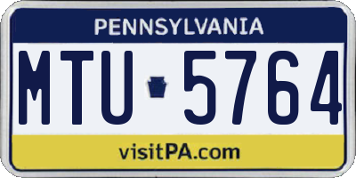 PA license plate MTU5764