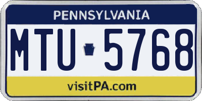 PA license plate MTU5768