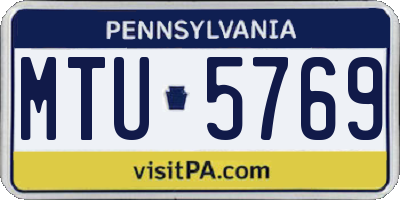 PA license plate MTU5769