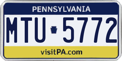 PA license plate MTU5772