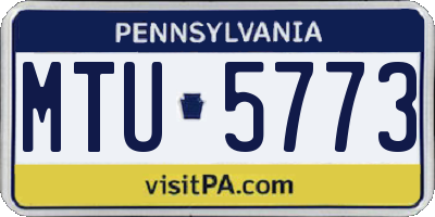 PA license plate MTU5773