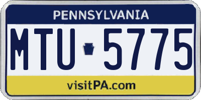 PA license plate MTU5775