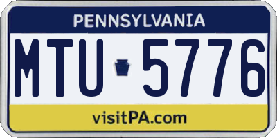 PA license plate MTU5776