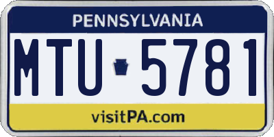 PA license plate MTU5781