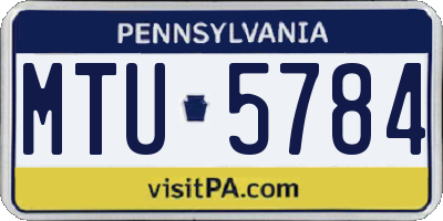 PA license plate MTU5784