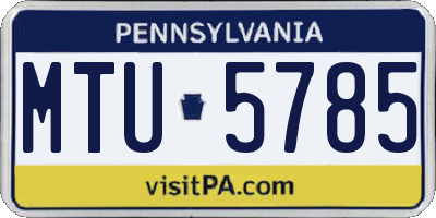 PA license plate MTU5785