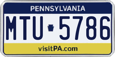 PA license plate MTU5786