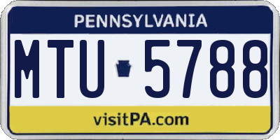 PA license plate MTU5788
